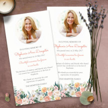 葬儀サンキューカード |水彩バラ写真