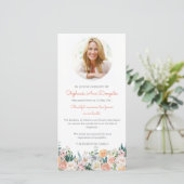 葬儀サンキューカード |水彩バラ写真 サンキューカード (スタンド正面)