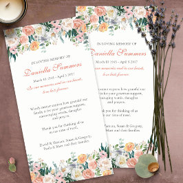 葬儀サンキューカード |水彩バラ1 サンキューカード