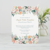 葬儀サンキューカード |水彩バラ 招待状 (スタンド正面)