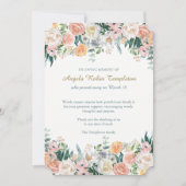 葬儀サンキューカード |水彩バラ 招待状 (正面)