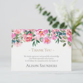 葬儀サンキューカード |水彩ピンク牡丹 サンキューカード (スタンド正面)