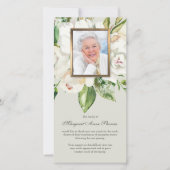 葬儀サンキューカード |白いローズ&写真 サンキューカード (正面)