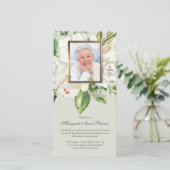 葬儀サンキューカード |白いローズ&写真 サンキューカード (スタンド正面)