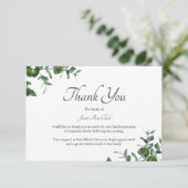 葬儀サンキューグリーン葉ノートカード サンキューカード (スタンド正面)