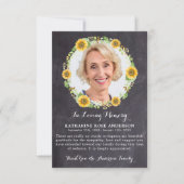 葬儀サンキューサンフラワー悔やみや弔慰写真石板 サンキューカード (正面)