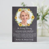 葬儀サンキューサンフラワー悔やみや弔慰写真石板 サンキューカード (スタンド正面)