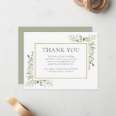 葬儀サンキューノートウォーターカラーフローラ ノートカード (正面/裏面インサイチュ)