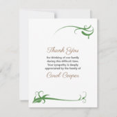 葬儀サンキューノートカードとフローラオーナメント 招待状 (正面)