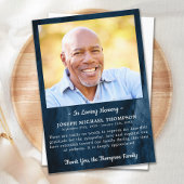 葬儀サンキューフォト悔やみや弔慰ブルーマーブル サンキューカード