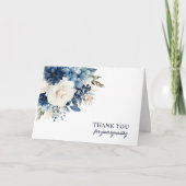 葬儀サンキューブルーウォーター色フローラ |写真 サンキューカード (正面)