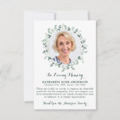 葬儀サンキューユーカリ悔やみや弔慰フォトカード サンキューカード (正面)