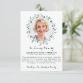 葬儀サンキューユーカリ悔やみや弔慰フォトカード サンキューカード (スタンド正面)