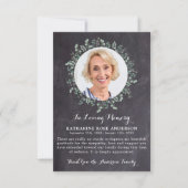 葬儀サンキューユーカリ悔やみや弔慰石板写真 サンキューカード (正面)