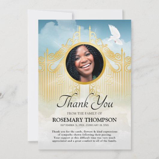 葬儀サンキュー – ゲイツ天国悔やみや弔慰 サンキューカード (正面)