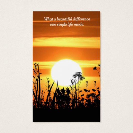 葬儀サンセット記念祈りの言葉共感表 (正面)