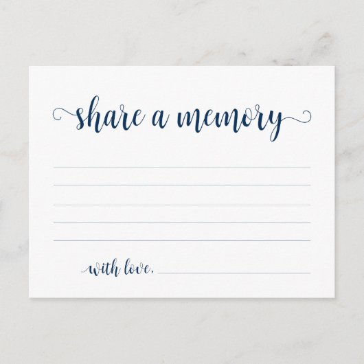 葬儀サービス、ネイビーブルー、共有メモリカード ポストカード (正面)