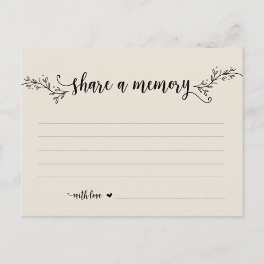 葬儀サービス，ブラッククリーム，共有メモリカード ポストカード (正面)