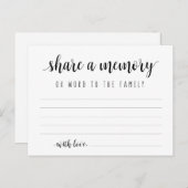 葬儀サービス、ブラックスクリプト、共有メモリカード ポストカード (正面/裏面)