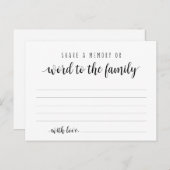 葬儀サービス、ブラックスクリプト、共有メモリカード ポストカード (正面/裏面)