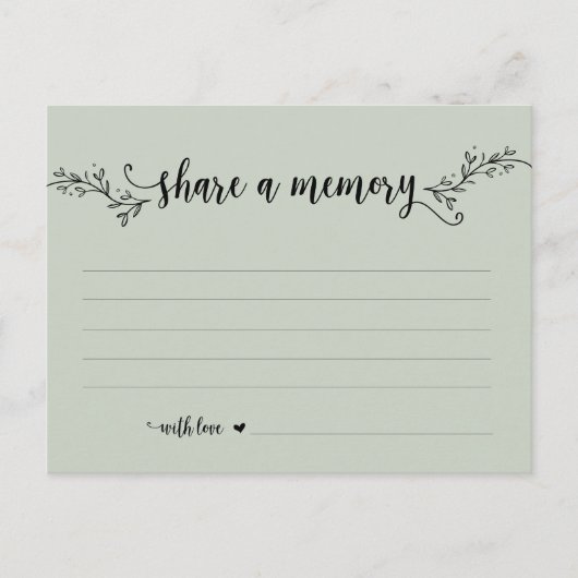 葬儀サービス、ブラックセージ、共有メモリカード ポストカード (正面)