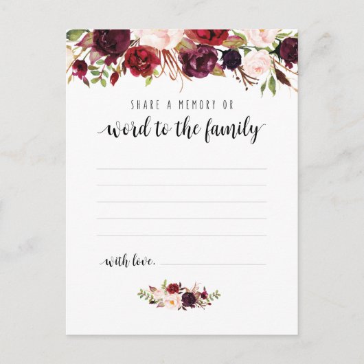 葬儀サービス、ブルゴーニュ、共有メモリカード ポストカード (正面)