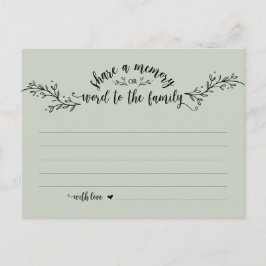 葬儀サービス、素朴セージ、共有メモリカード ポストカード