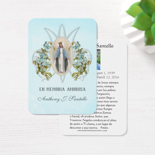 葬儀スペインのカトリックのメアリ記念祈りの言葉 (デスク)