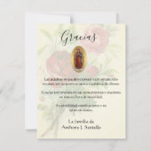 葬儀スペインの悔やみや弔慰の神様に感謝 サンキューカード (裏面)