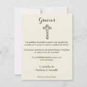 葬儀スペインの悔やみや弔慰の神様に感謝 サンキューカード (裏面)