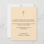 葬儀スペインの悔やみや弔慰ホーリーカードサンキュー サンキューカード (裏面)