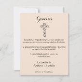 葬儀スペインの悔やみや弔慰ホーリーカードサンキュー サンキューカード (裏面)