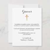 葬儀スペインの悔やみや弔慰ホーリーカードサンキュー サンキューカード (裏面)