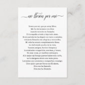 葬儀スペインの祈りの言葉カードメモリアルサービスカード エンクロージャーカード (裏面)