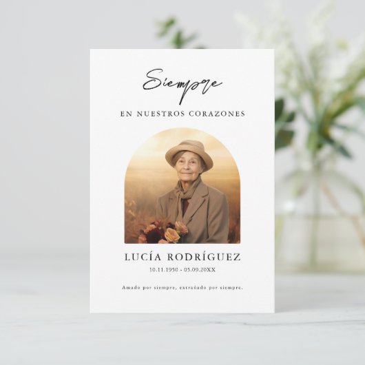 葬儀スペインの記念悔やみや弔慰写真 サンキューカード (スタンド正面)