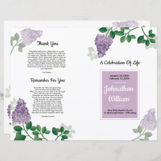 葬儀テンプレート (正面/裏面)