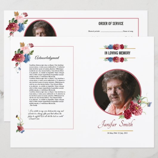 葬儀テンプレート (正面/裏面)