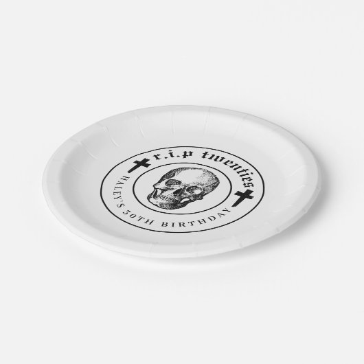 葬儀テーマRIP 20代30歳おもしろいの誕生日 ペーパープレート (アングル)