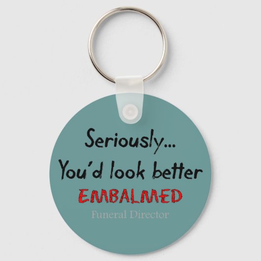 葬儀ディレクター/モルティシアンハおもしろいーズデザイン キーホルダー (正面)