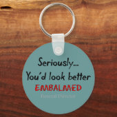 葬儀ディレクター/モルティシアンハおもしろいーズデザイン キーホルダー (正面)