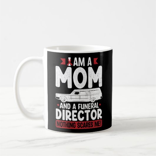 葬儀ディレクターMom Embalmer Mortician コーヒーマグカップ (左)