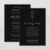 葬儀トレンディーバラ金ゴールド効果記念親愛品 招待状 (正面/裏面)