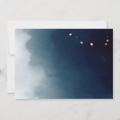 葬儀ネイビーブルーエレガントフローラサンキューカード サンキューカード (裏面)