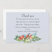 葬儀バードザクロ青サンキューカード サンキューカード (正面/裏面)