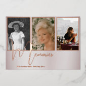 葬儀パステルエレガント4写真モダン4枚 箔招待状 (正面)