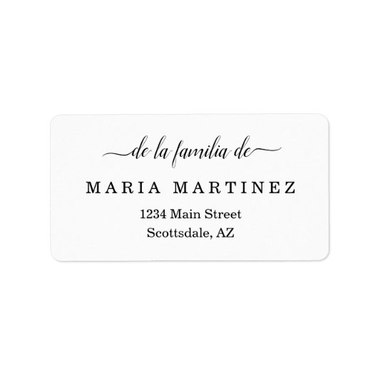 葬儀パーソナライズされたスペインの差出人住所ラベル ラベル (正面)