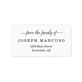 葬儀パーソナライズされた差出人住所ラベル ラベル