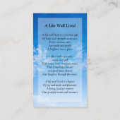 葬儀パーソナライズされた祈りの言葉モダン引用文ブルースカイ エンクロージャーカード (裏面)