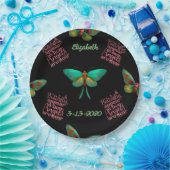 葬儀パーソナライズされた蝶の天使 ペーパープレート (パーティー)