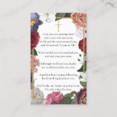 葬儀パープルフローラフォト祈りの言葉カード 名刺 (裏面)